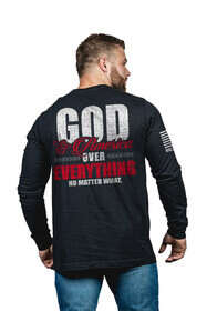 Nine Line God and America Over Everything Long Sleeve T-Shirt in Black